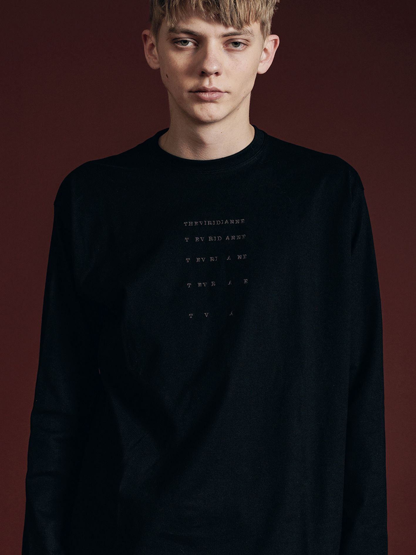 ロングスリーブカットソー - COTTON JERSEY EMBROIDERED L/S T-SHIRT - VI-3675-01- A-BLACK