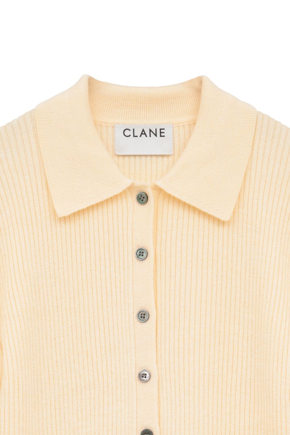 コンパクト ニットシャツ - COMPACT RIB KNIT SHIRTS (IVORY)