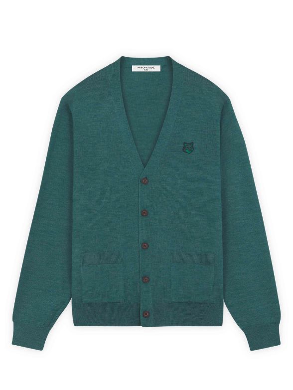 【メンズ】 ボールド フォックスヘッド パッチ レギュラー カーディガン - BOLD FOX HEAD PATCH REGULAR CARDIGAN - GREEN