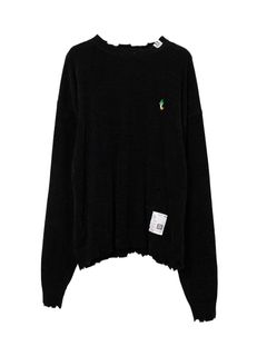 ディストレスド ニットセーター - Distressed Knit Sweater (BLACK)
