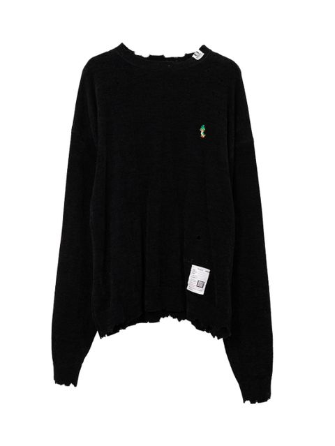 ディストレスド ニットセーター - Distressed Knit Sweater (BLACK)