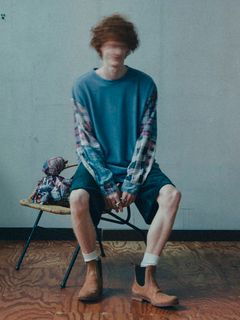 REWORK  FLANNEL SHIRT - 再構築フランネルシャツ - BLUE