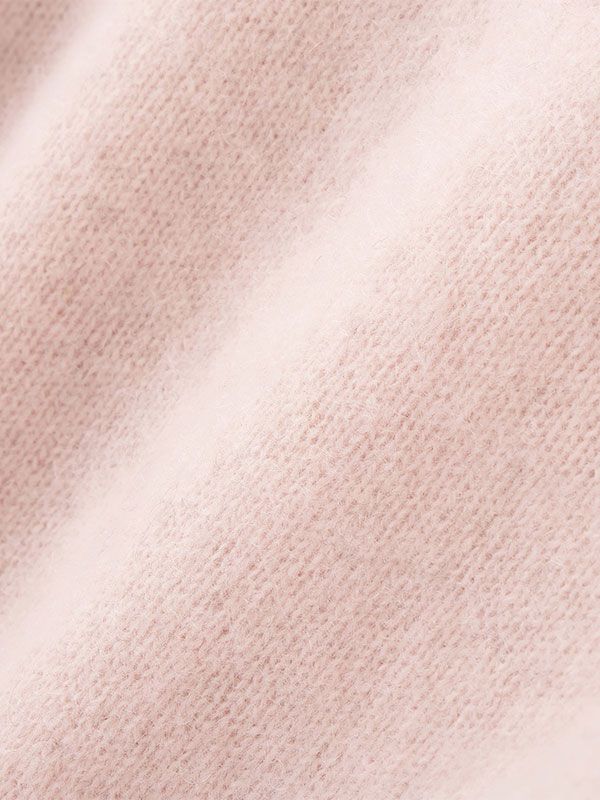 ホワイトヤクボリュームスリーブニットプルオーバー - PINK