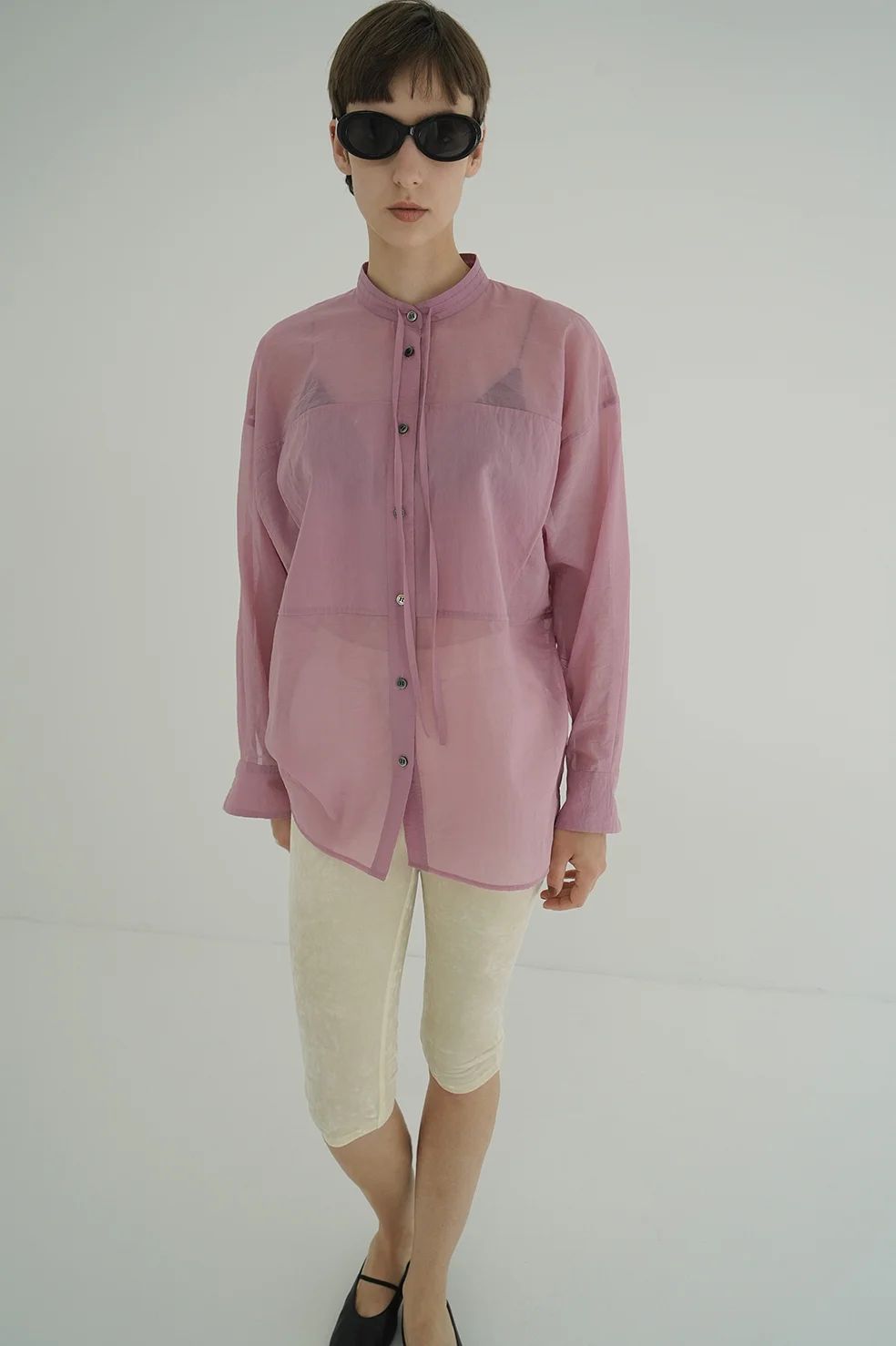 シアードルマンシャツ -  SHEER DOLMAN SHIRTS (PINK)