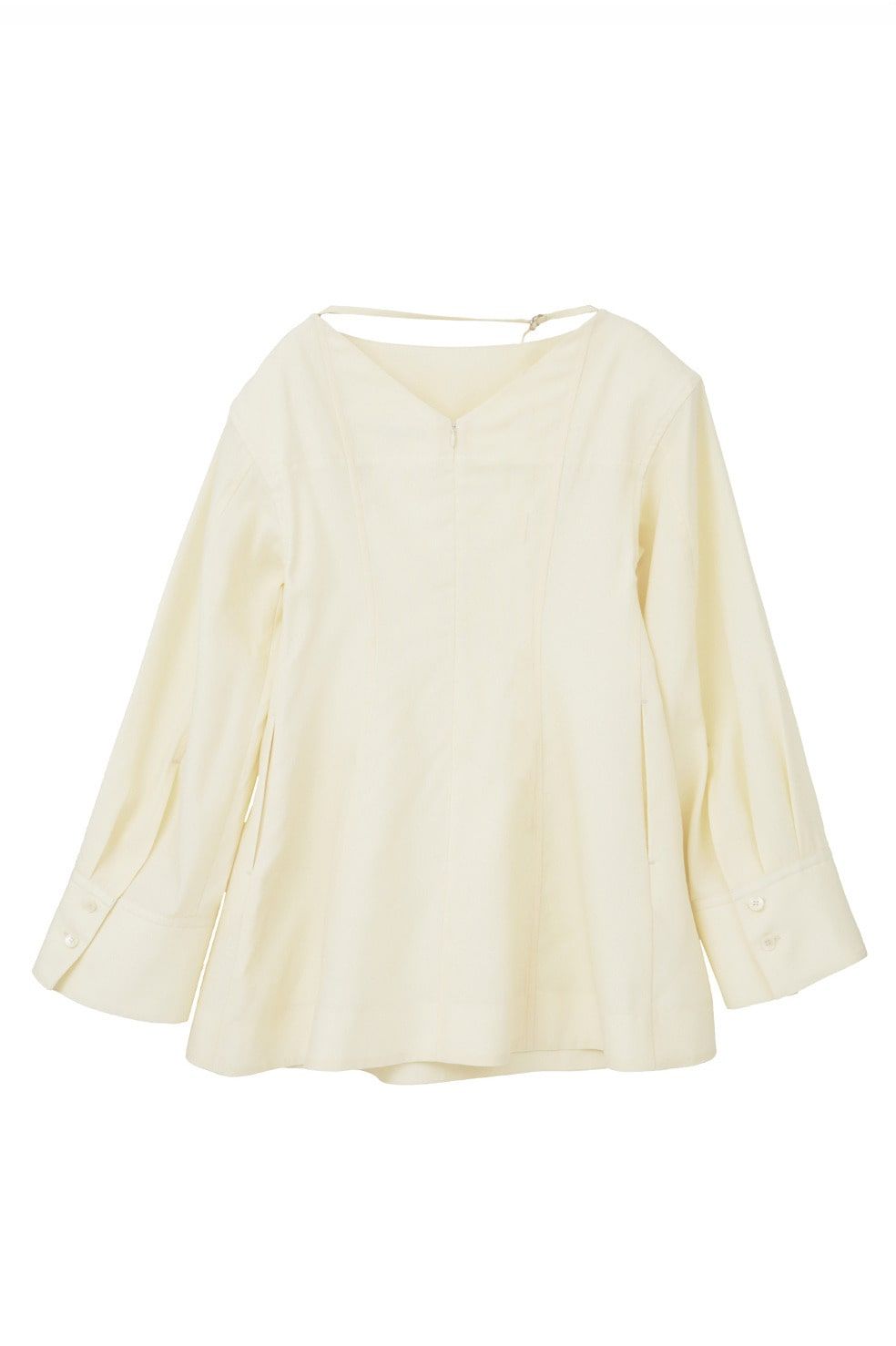 テンセルミニフレアワンピース - TENCEL MINI FLARE ONEPIECE (IVORY)