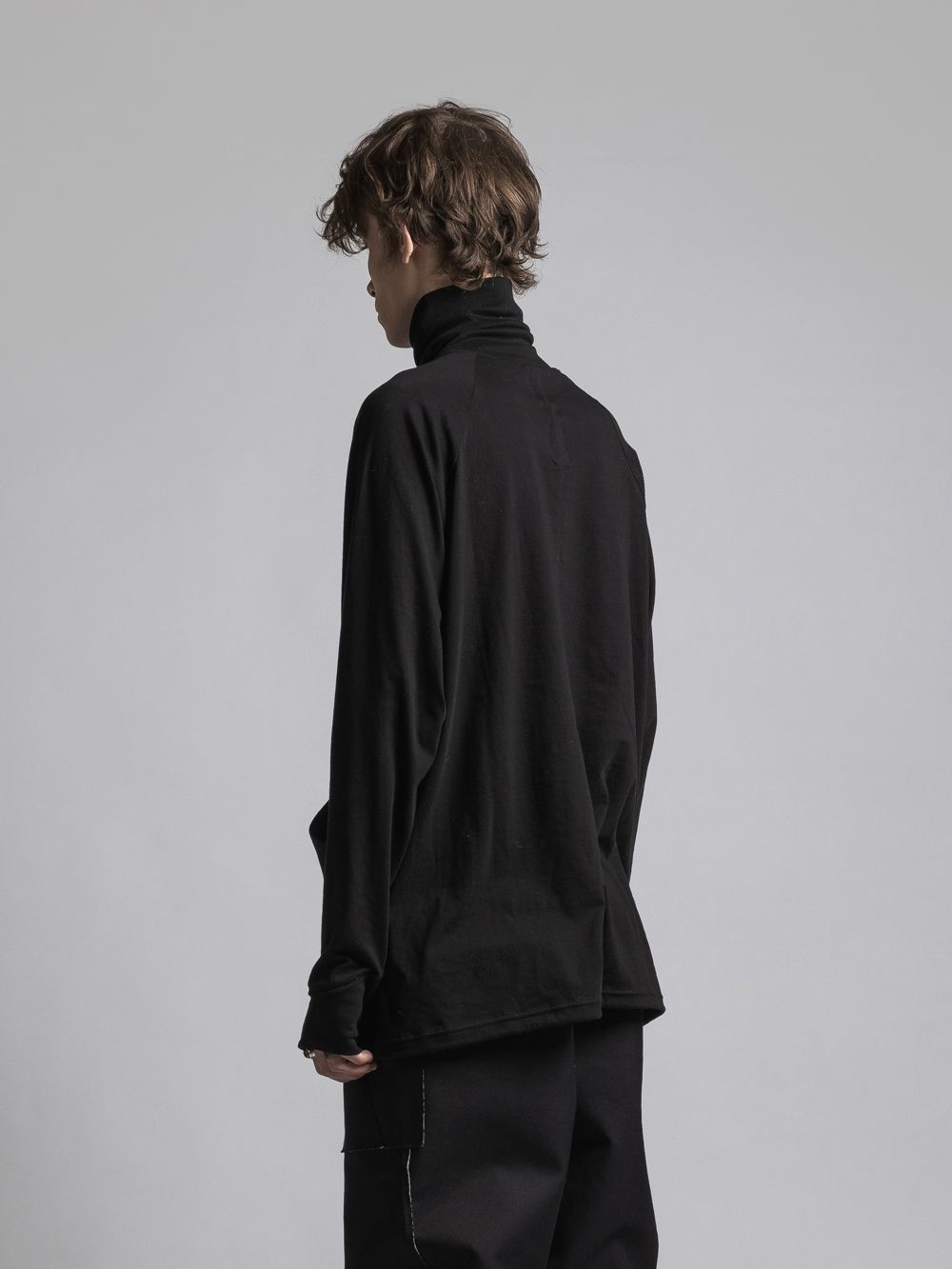 タートルネックカッソー - 40/- soft jersey Turtle necked T BLACK