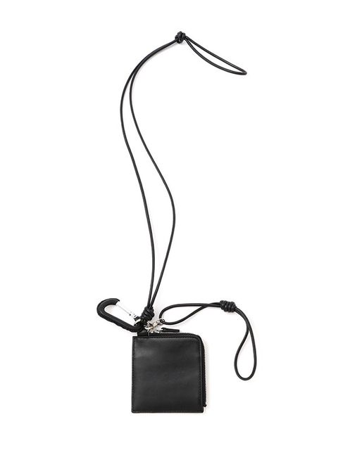 レザーコードカラビナスクエアパース (BLACK)