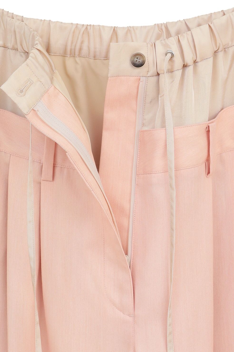 ダブルレイヤード スラックス - W WAIST WIDE SLACKS (PINK)