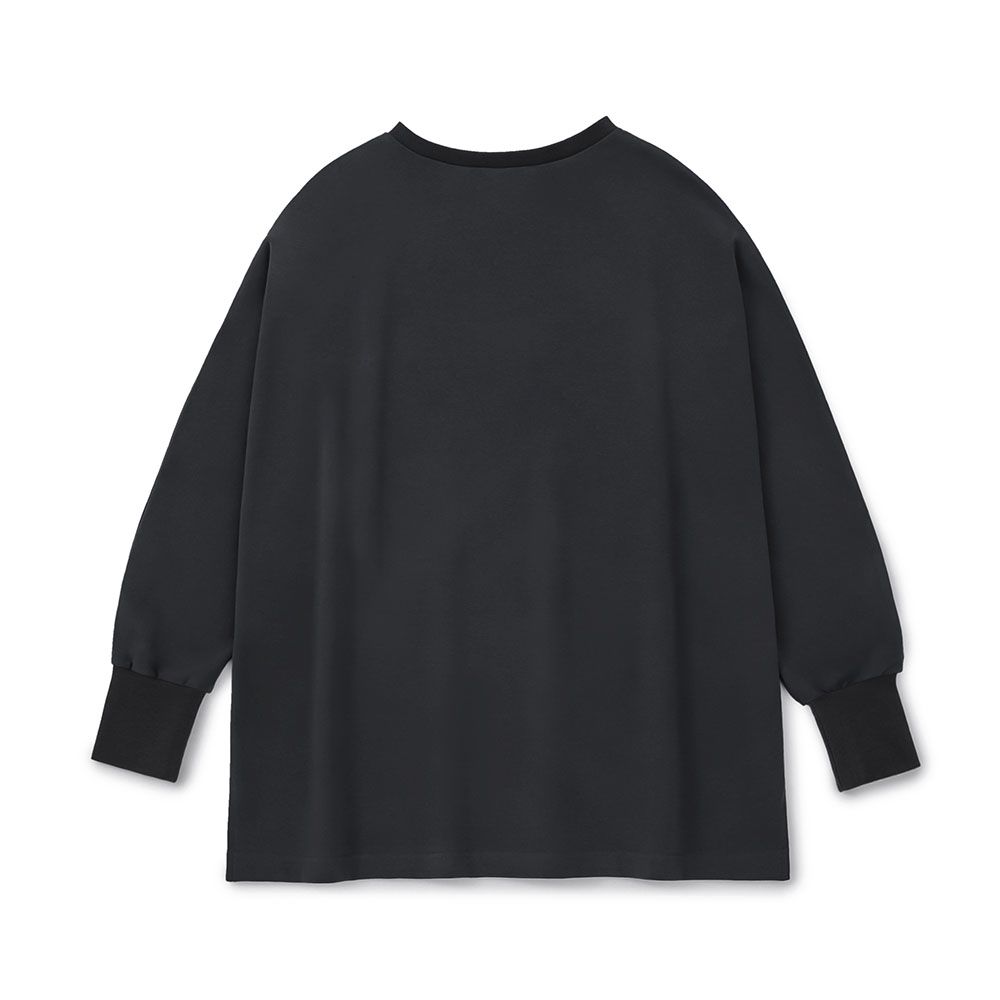 ロングスリーブ刺繍カットソー - LONG SLEEVE EMBROIDERY TEE - charcoal Gray