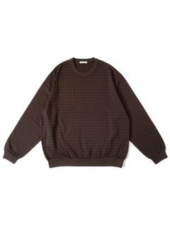 ボーダーロングスリーブカットソー  -  BORDER L/S T-SHIRT - BROWN