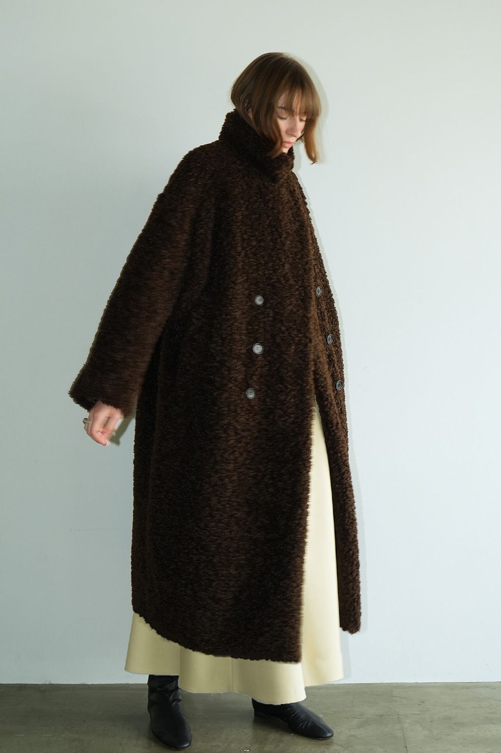 CLANE - ダブル ロング ボアコート - DOUBLE LONG BOA COAT - IVORY 