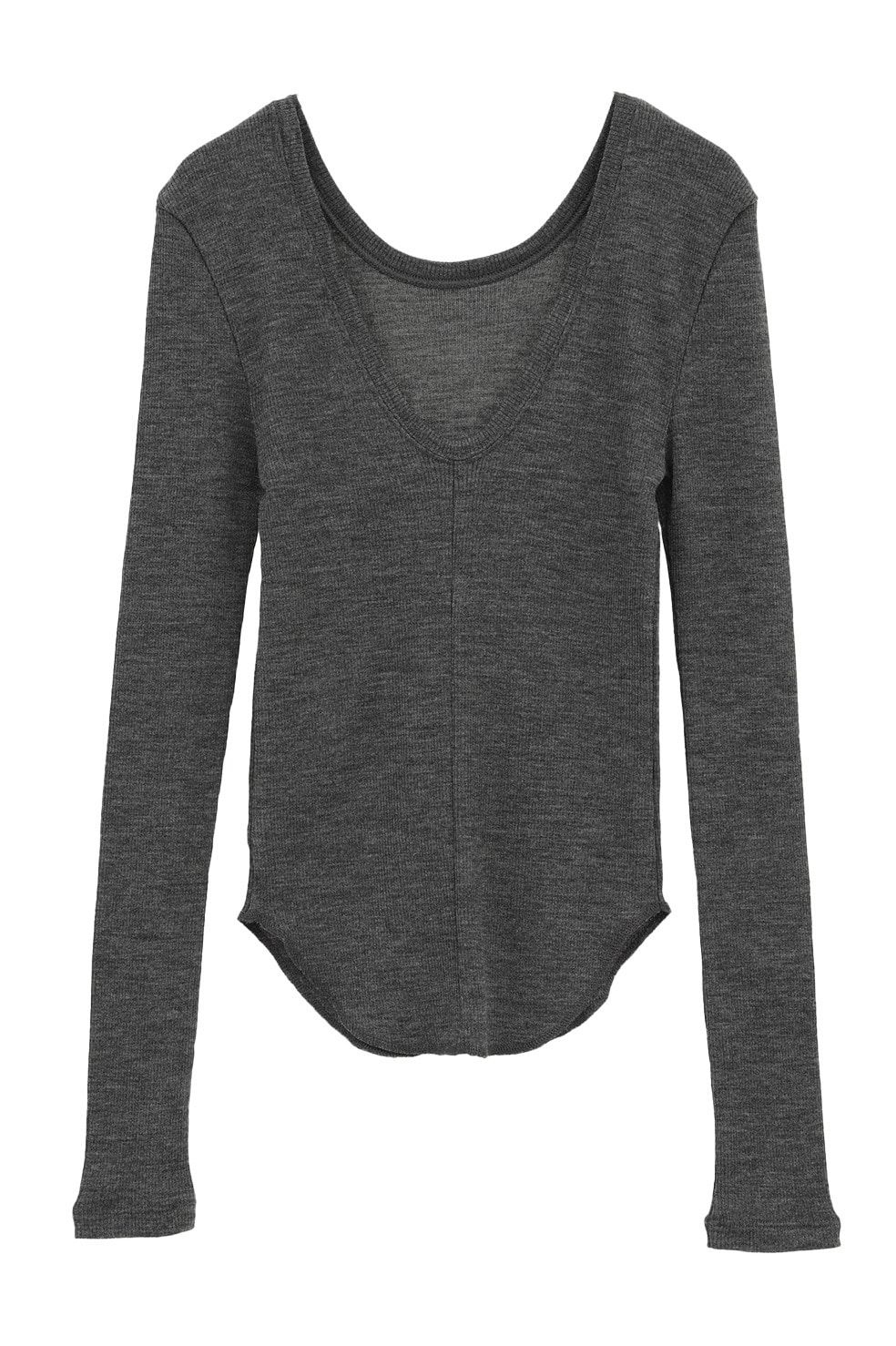ウールリブカットソー - W FACE WOOL RIB TOPS（GREY）