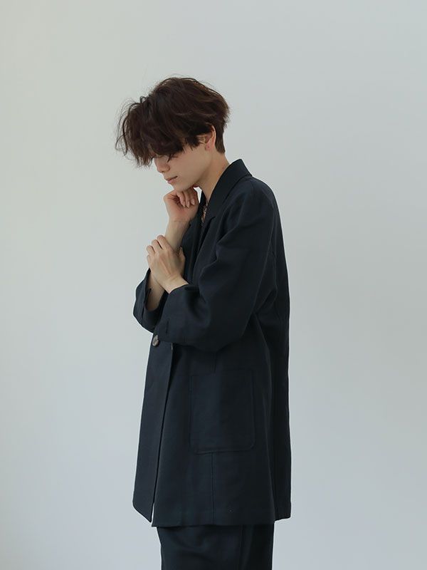 ハーフスリーブダブルブレストジャケット - NAVY