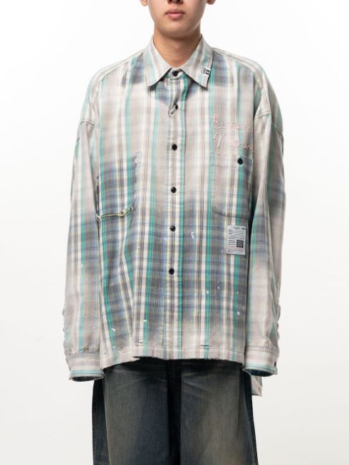 ヴィンテージライク チェックシャツ - Vintage Like Check Shirt (GREEN)