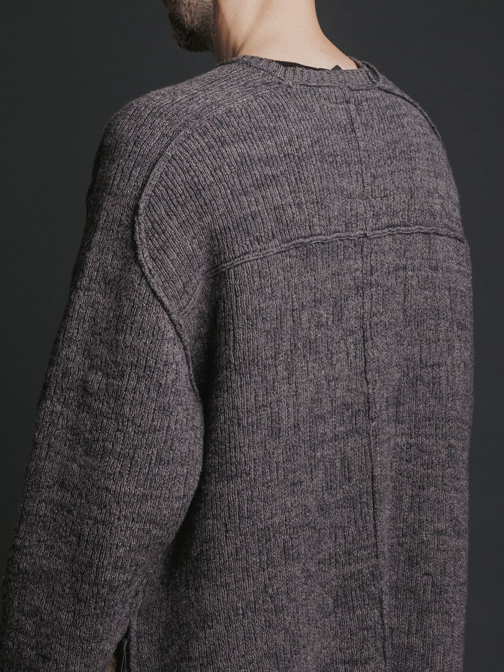 綿カシミヤ プルオーバーニット - GREY
