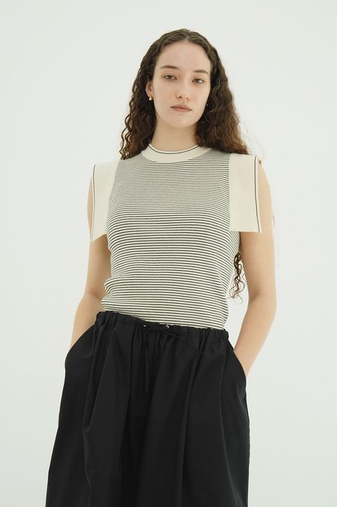 【26SS】 スクエアスリーブニットトップス - SQUARE SLEEVE KNIT TOPS (BORDER))