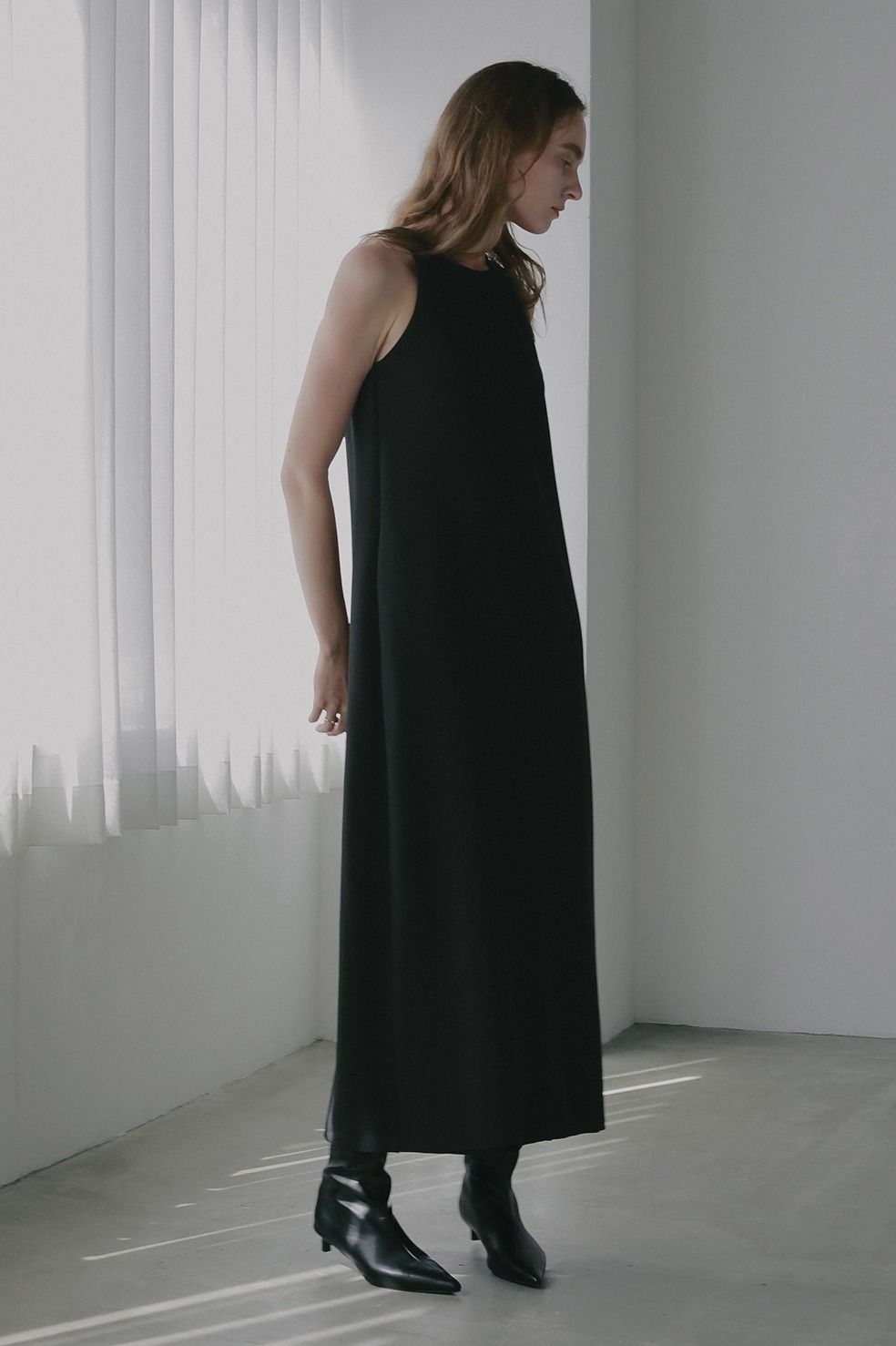 ショートブラウス+ワンピース｜SHORT BLOUSE SET ONE PIECE（BLACK)