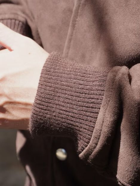 ゴートレザースウェードブルゾン - SUEDE BOMBER JACEKT (BROWN)