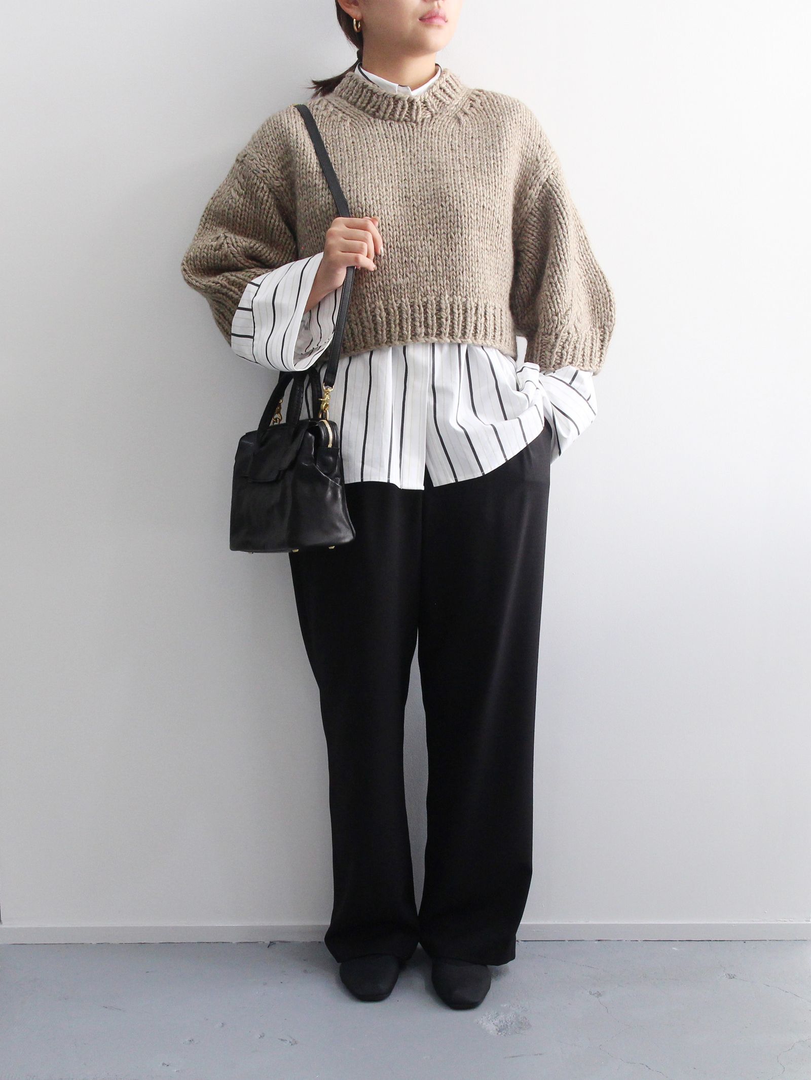 CLANE - ドーム型ニットトップス - DOME HAND KNIT TOPS -BEIGE