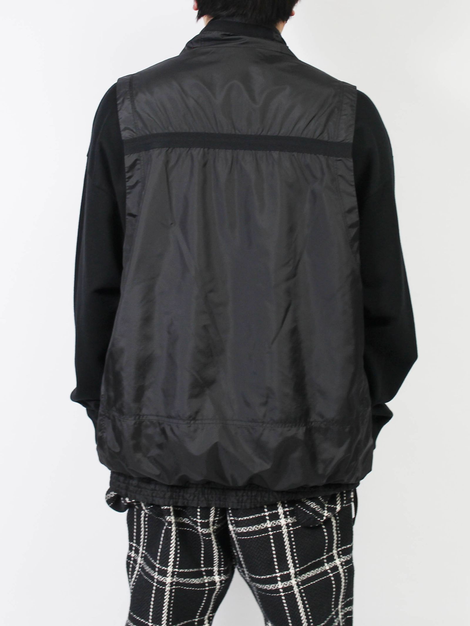 HALF ZIP SWEAT SHIRTS - Layered Ripstop fabric - BLACK
