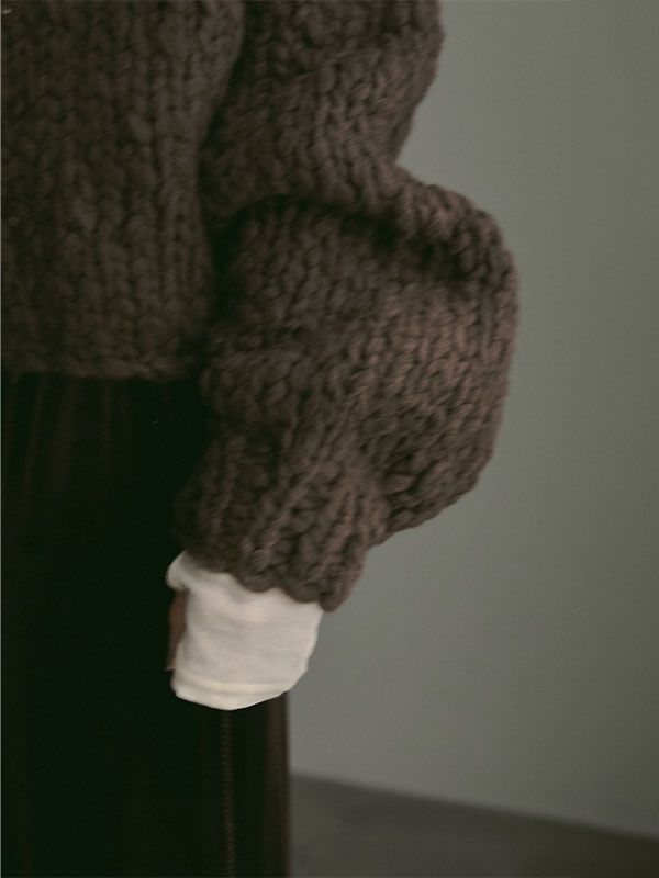 2wayハンドニットカーディガン (BROWN)