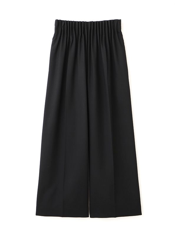 ダブルフェイスデザインウエストワイドパンツ (BLACK)