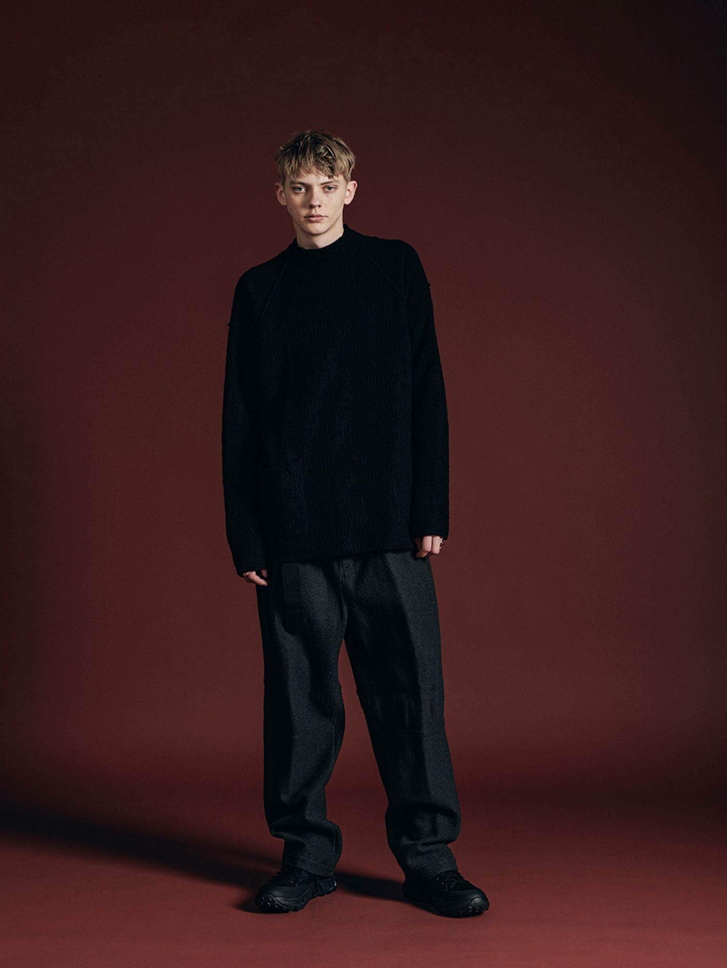 コットン カシミヤ スウェット cotton/cashmere sweater - VI-3655-07 - A-BLACK