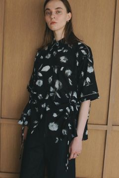フラワーシャツ - BLURRED FLOWER SHIRTS - BLACK