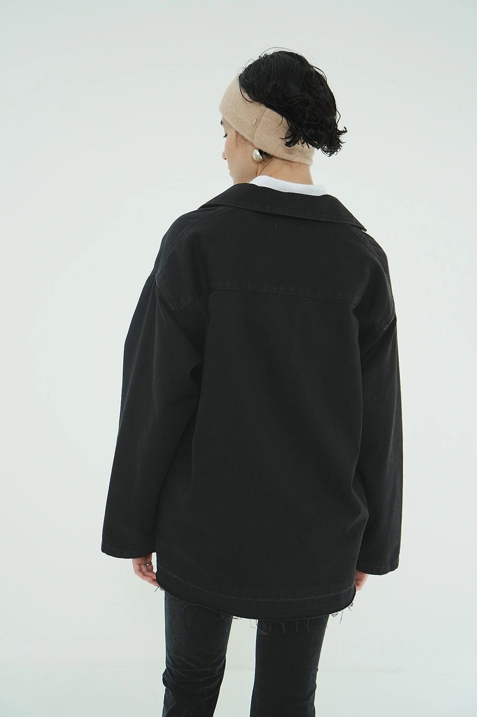ライトオンス デニムシャツ - DENIM OVER SKIPPER SHIRTS (BLACK)