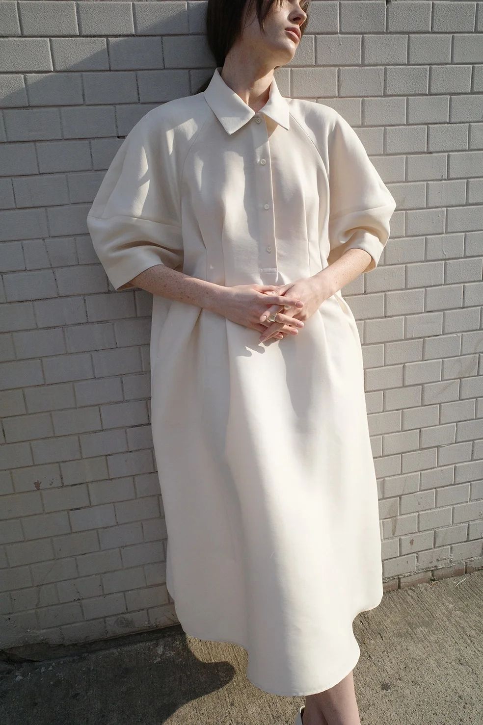 CLANE FORM SLEEVE ONEPIECE IVORY 2サイズ CLANE - フォームスリーブワンピース - FORM SLEEVE ONEPIECE