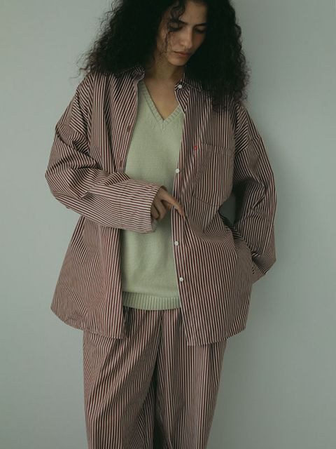 オーバーサイズボックスシャツ - BROWN