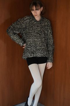 ミックス モヘア ニット トップス -  MIX LOOP MOHAIR KNIT TOPS - BLACK