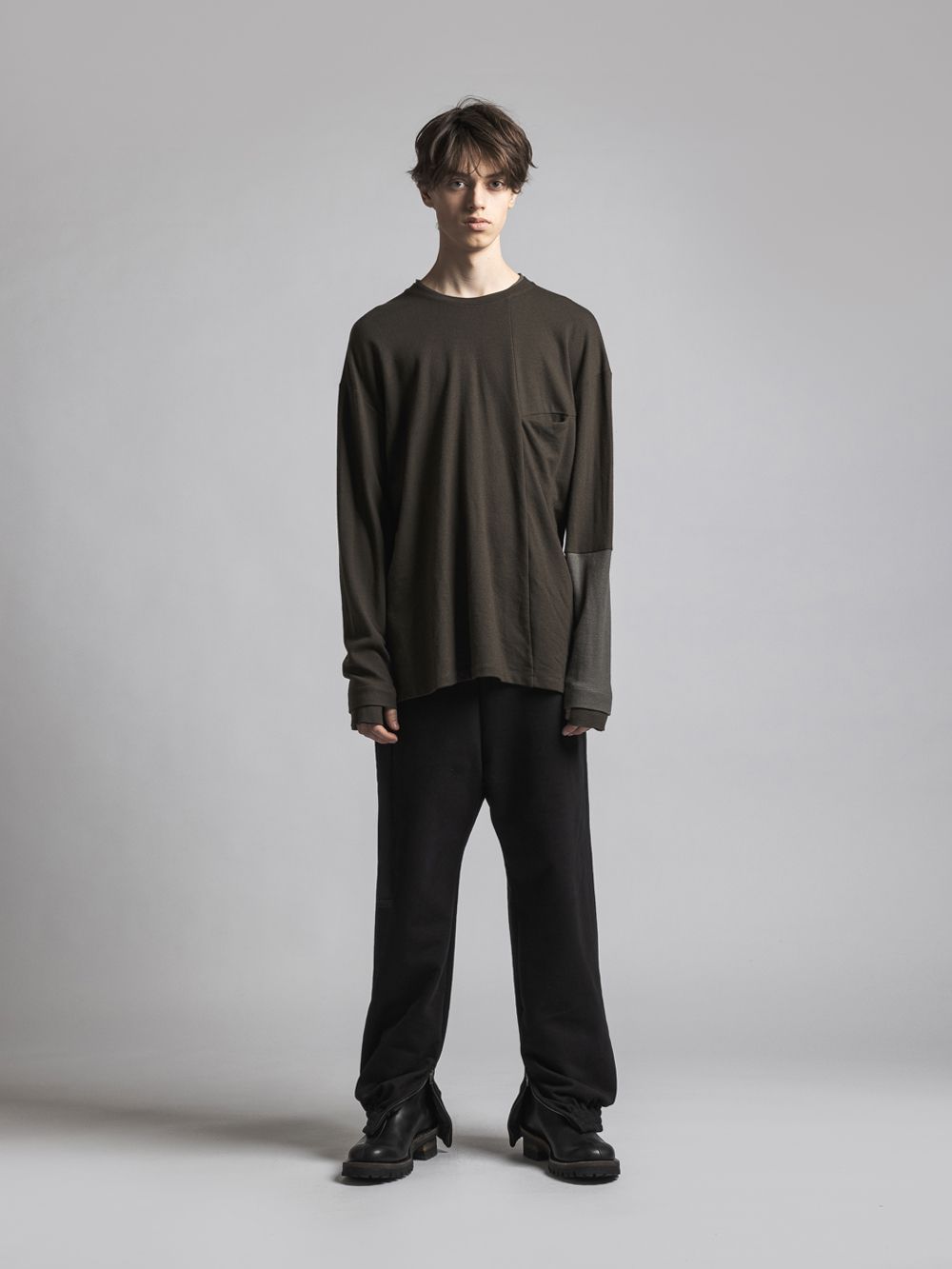 ウールスムースプルオーバー - Wool Smooth Pullover - DARK OD