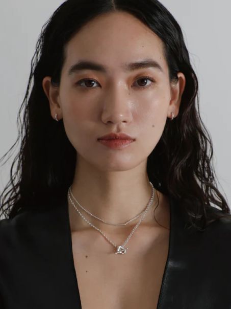 バブルラリエット SV シルバー ネックレス 全長 75cm シンプル デザイン ユニセックス アクセサリー