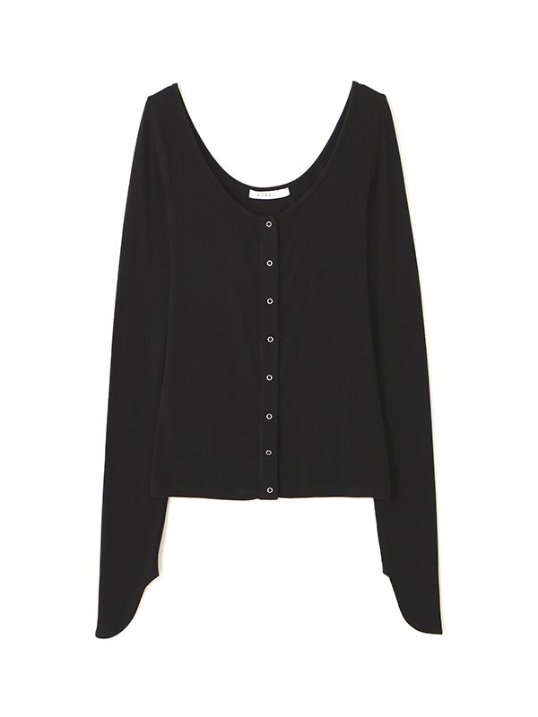 バトーネックカットプルオーバー- BLACK