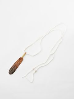 レザーフェザーネックレス - LEATHER CARVING FEATHER NECKLACE - Small -