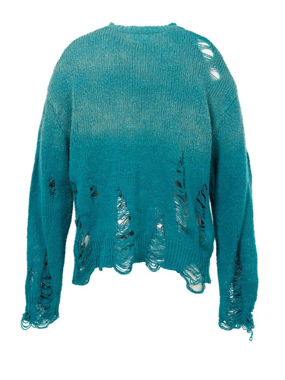 サンフェードライクニットセーター - Sun Faded Like Knit Sweater (BLUE)