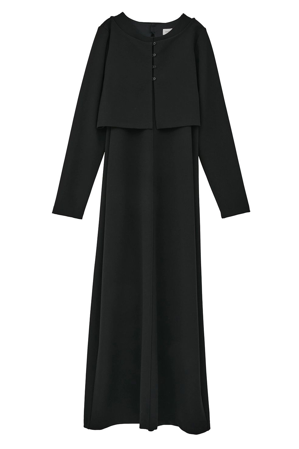 ショートブラウス+ワンピース｜SHORT BLOUSE SET ONE PIECE（BLACK)