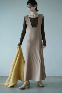 ワイド サスペンダー スカート -  WIDE SUSPENDER SKIRT -BEIGE
