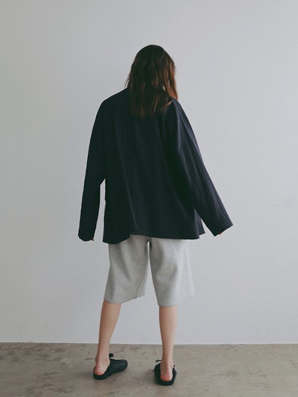 ダブルフェイスニットハーフパンツ(GREY)