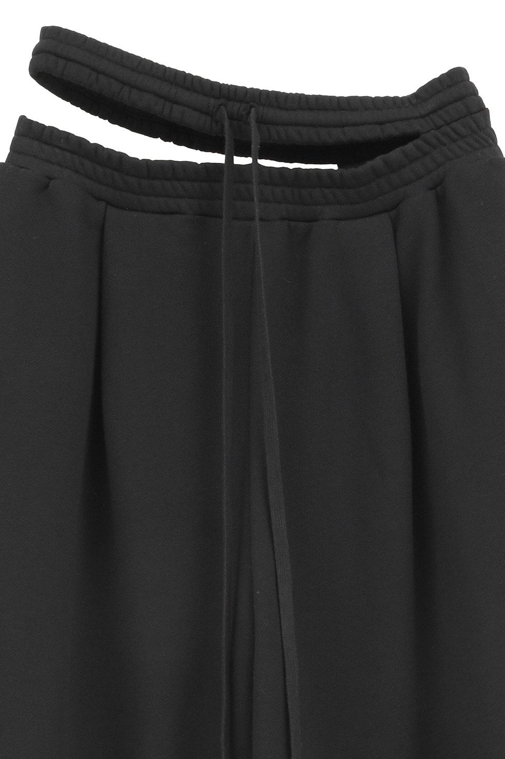 スラッシュ ウエスト スウェットパンツ - SLASH WAIST SWEAT PANTS (BLACK)