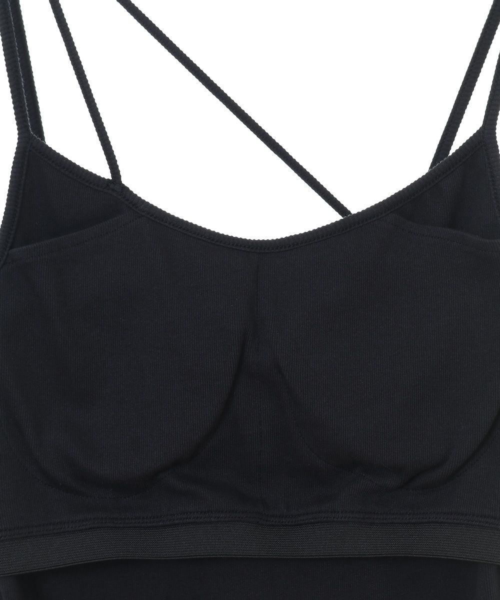 CLANE - キャミソール - SLANT STRAP CAMI TOPS - BLACK