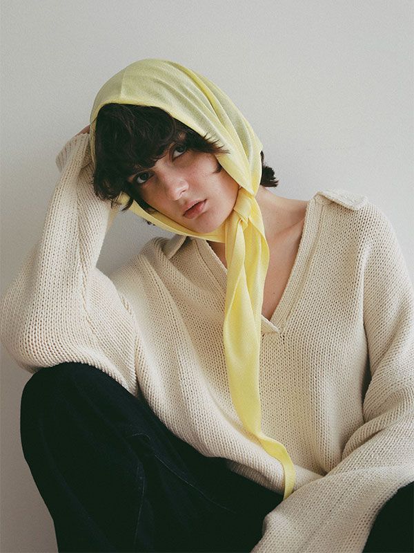 オーバーサイズスキッパーニットプルオーバー (IVORY)