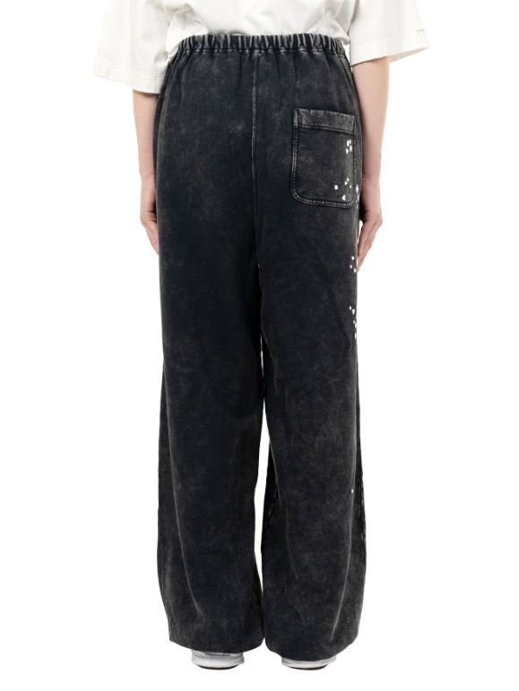 エンベリッシュド ブリーチド スウェットパンツ - Embellished Bleached Sweat Pants (BLACK)