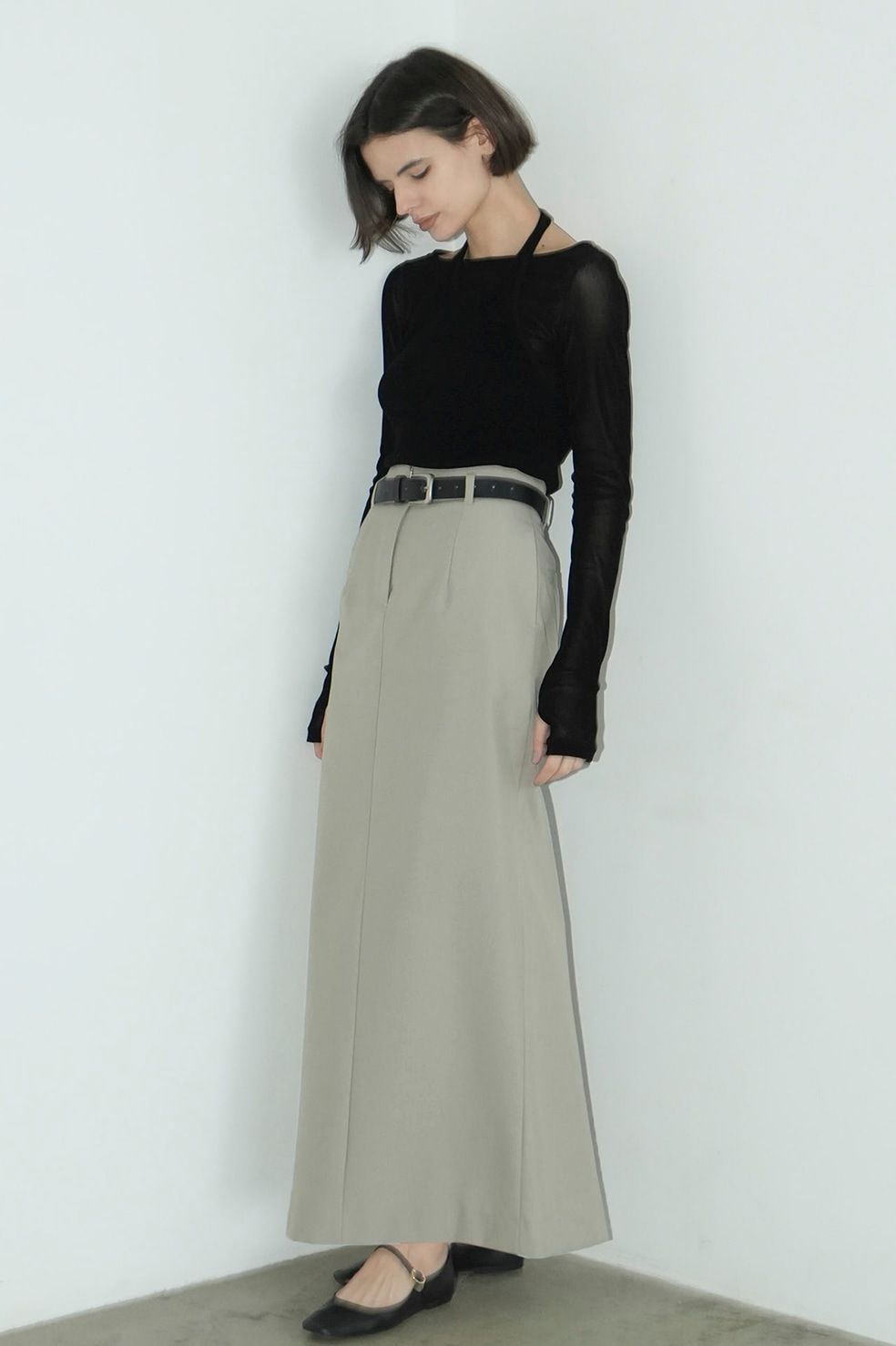 CLANE TULLE FLOCKY LAYERED TOPS 17105-1222（Tシャツ