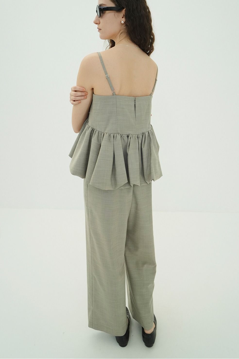 オールインワン -  PEPLUM LAYERED ALL IN ONE (GRAY)