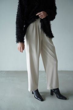 リブストライプ タックパンツ - RIB STRIPE TUCK PANTS - WHITE