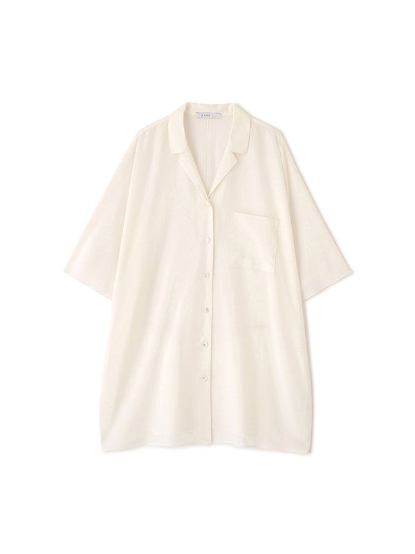 オープンネックハーフスリーブシャツ (WHITE)