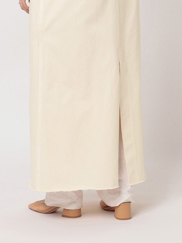 カットオフコットンジレワンピース - OFF WHITE