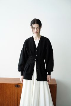 ウエスト シェイプ ドルマン カーディガン -  WAIST SHAPE DOLMAN CARDIGAN BLACK